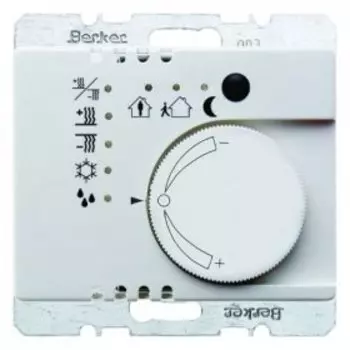 75441149 Регулятор температуры с кнопочным интерфейсом цвет: полярная белизна, с блеском Arsys Berker