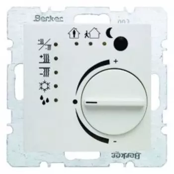 75441159 Регулятор температуры с кнопочным интерфейсом цвет: полярная белизна, с блеском S.1/B.3/B.7 Glas Berker