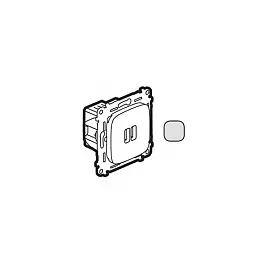 754997 Valena ALLURE. Зарядное устройство с двумя USB-разьемами 240В/5В 1500мА. С лицевой панелью. Алюминий Legrand