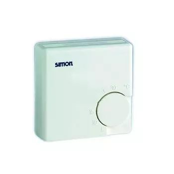 75500-68 Термостат управления системой отопления, накладной монтаж без рамки, 10А, 5-30°С, графит Simon