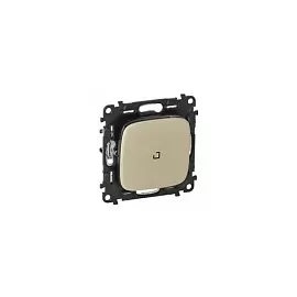 755086 Valena ALLURE. Выключатель 10АХ 250В с индикацией, с лицевой панелью. Безвинтовые зажимы. Слоновая кость Legrand