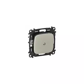 755087 Valena ALLURE. Выключатель 10АХ 250В с индикацией, с лицевой панелью. Безвинтовые зажимы. Алюминий Legrand