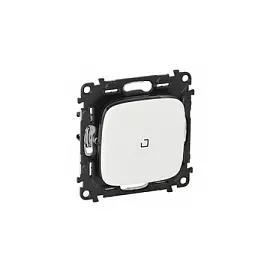 755089 Valena ALLURE. Выключатель 10АХ 250В с индикацией, с лицевой панелью. Безвинтовые зажимы. Жемчуг Legrand