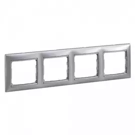 770334 Рамка Valena Алюминий матовый 4-постовая Legrand