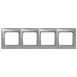 770344 Рамка Valena Модерн алюминий 4-постовая Legrand