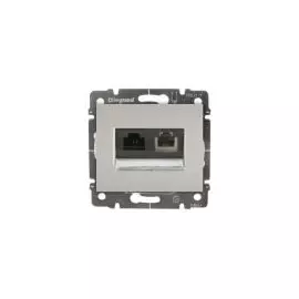771375 Galea Life Лицевая панель для розетки RJ45 (1 или 2 выхода) или RJ11 2 выхода, алюминий Legrand