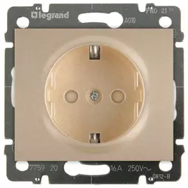 771421 Galea Life Лицевая панель розетки 2к+З с защитными шторками, титан Legrand