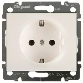 777020 Galea Life Лицевая панель розетки 2к+З, белый Legrand