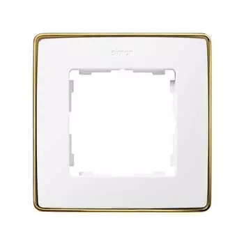 8201610-245 Рамка декоративная, 1 пост, Select, Simon 82 Detail, белый-золото