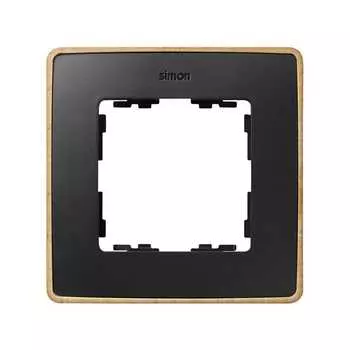 8201610-271 Рамка декоративная, 1 пост, Select, Simon 82 Detail, графит-дерево (Бук)