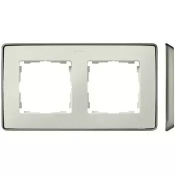 8201620-248 Рамка декоративная, 2 поста, Select, Simon 82 Detail, слоновая кость-шампань