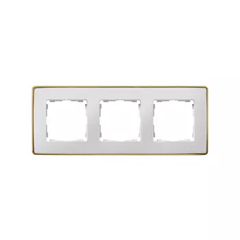 8201630-245 Рамка декоративная, 3 поста, Select, Simon 82 Detail, белый-золото