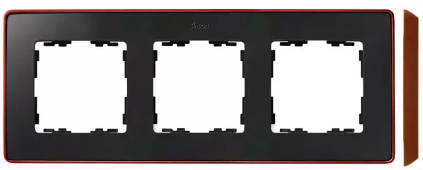 8201630-246 Рамка декоративная, 3 поста, Select, Simon 82 Detail, графит-медь