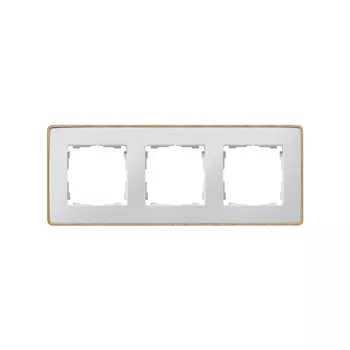 8201630-270 Рамка декоративная, 3 поста, Select, Simon 82 Detail, белый-дерево (Бук)