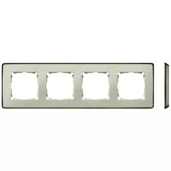 8201640-248 Рамка декоративная, 4 поста, Select, Simon 82 Detail, слоновая кость-шампань