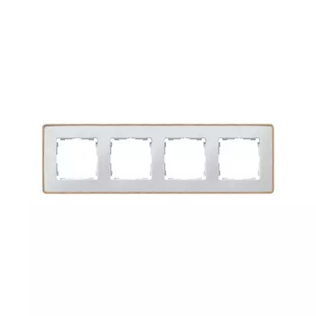 8201640-270 Рамка декоративная, 4 поста, Select, Simon 82 Detail, белый-дерево (Бук)