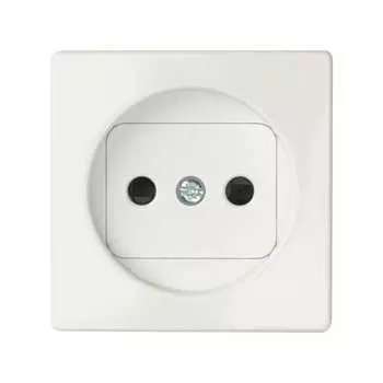 82040-30 Накладка на розетку двухполюсную 2Р без заземления, с защитными шторками, S82, S82N, S82 Detail, бел Simon