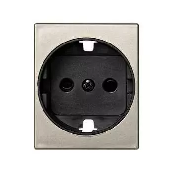 82041-54 Накладка с защитными шторками на розетку с заземлением, широкий модуль, S82C, шампань Simon