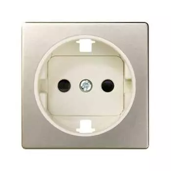 82041-64 Накладка на розетку двухполюсную с заземляющим контактом, с защитными шторками, S82, S82N, шампань-с Simon