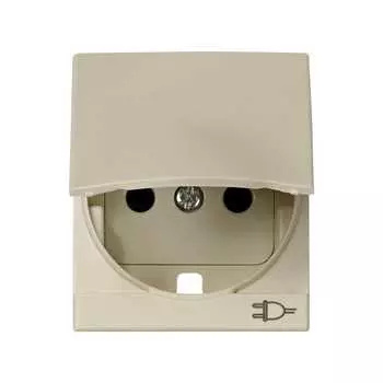 82090-51 Накладка с защитными шторками и крышкой на розетку с заземляющим контактом, S82C, слоновая кость Simon