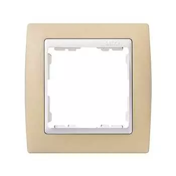 82611-31 Рамка декоративная, 1 пост, Simon 82, кремовый-белый