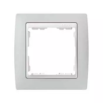 82611-33 Рамка декоративная, 1 пост, Simon 82, серый-белый