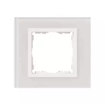 82617-30 Рамка декоративная, 1 пост, Simon 82 Nature, Стекло, белый-белый