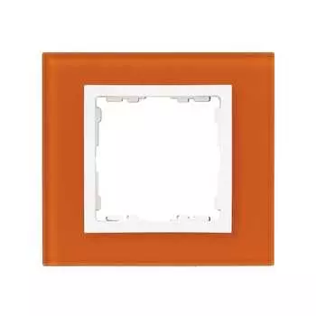 82617-65 Рамка декоративная, 1 пост, Simon 82 Nature, Стекло, оранжевый-белый