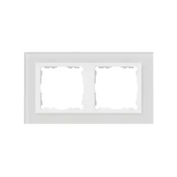 82627-30 Рамка декоративная, 2 поста, Simon 82 Nature, Стекло, белый-белый