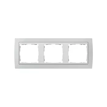 82631-33 Рамка декоративная, 3 поста, Simon 82, серый-белый