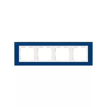 82647-64 Рамка декоративная, 4 поста, Simon 82 Nature, Стекло, синий-белый