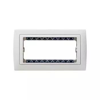 82650-30 Рамка декоративная, (+суппорт), 5 узких (2 широких+1 узкий) модулей, Simon 82 Centralizations, белый-белый