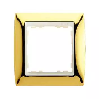 82714-66 Рамка декоративная, 1 пост, Simon 82, золото-слоновая кость