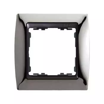 82814-67 Рамка декоративная, 1 пост, Simon 82, вороненая сталь-графит