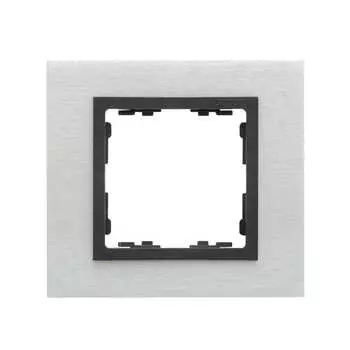 82817-31 Рамка декоративная, 1 пост, Simon 82 Nature, Металл, матовая сталь-графит