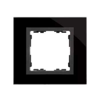 82817-32 Рамка декоративная, 1 пост, Simon 82 Nature, Стекло, чёрный-графит