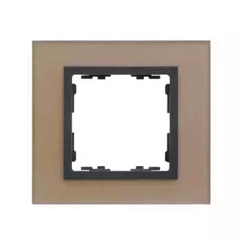 82817-34 Рамка декоративная, 1 пост, Simon 82 Nature, Стекло, медь-графит