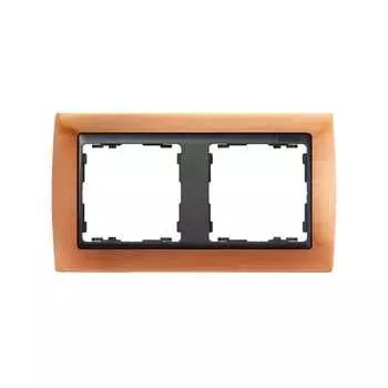 82824-36 Рамка декоративная, 2 поста, Simon 82, античная медь-графит