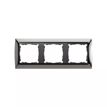 82834-67 Рамка декоративная, 3 поста, Simon 82, вороненая сталь-графит