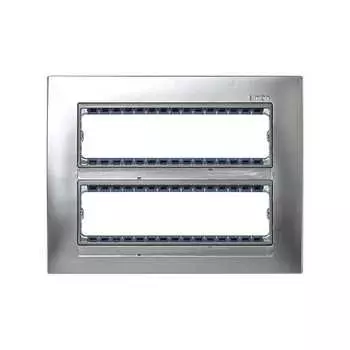 82851-33 Рамка, 16 узких (8 широких) модулей в 2 ряда (+суппорт), 193*250*10,5мм, S82C, алюминий Simon 82