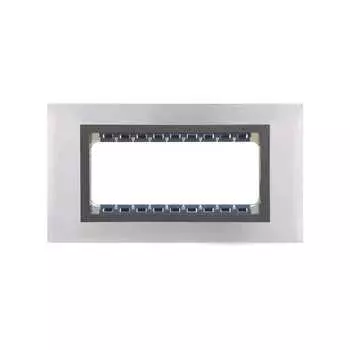 82857-37 Рамка декоративная, (+суппорт), 5 узких (2 широких+1 узкий) модулей, Simon 82 Centralizations, Металл, нержавеющая сталь