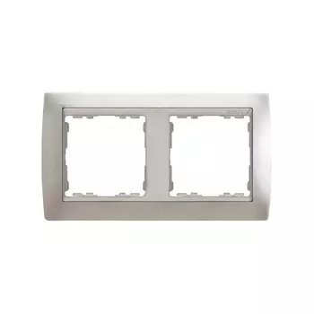 82924-33 Рамка декоративная, 2 поста, Simon 82, алюминий-алюминий