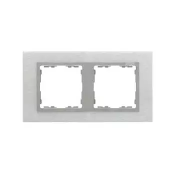 82927-34 Рамка декоративная, 2 поста, Simon 82 Nature, Металл, матовая сталь-алюминий