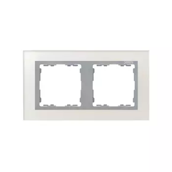 82927-62 Рамка декоративная, 2 поста, Simon 82 Nature, Стекло, серебро-алюминий