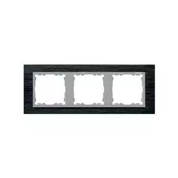 82937-63 Рамка декоративная, 3 поста, Simon 82 Nature, Камень, сланец-алюминий