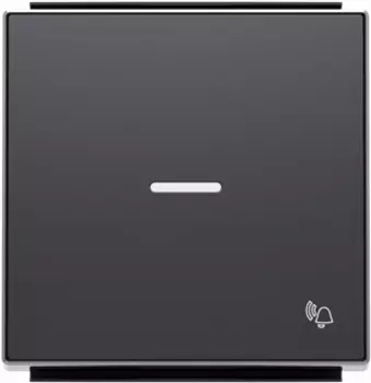 8504.3 NS Клавиша для 1-клав/ выключателей /переключ /кнопок сим "ЗВОНОК" линзой Чёрный бархат , ABB