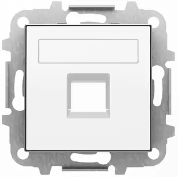 8518.1 BL Накладка для 1-го суппорта/разъёма типа 2017 или 2018 шторками и полем белый , ABB