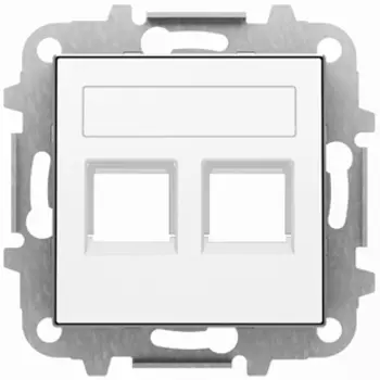 8518.2 BL Накладка для 2-го суппорта/разъёма типа 2017 или 2018 шторками и полем белый , ABB