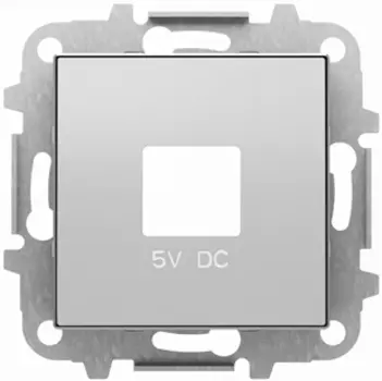 8585 PL Накладка для зарядного устройства USB механизмов 8185 серебряный, ABB