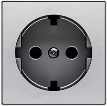 8588.9 AI Накладка для розеток 2Р+Е с плоской поверхностью Нержавеющая сталь , ABB